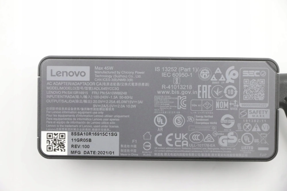Nešiojamojo kompiuterio maitinimo adapteris Lenovo 45W Standard AC Adapteris 3-Pole