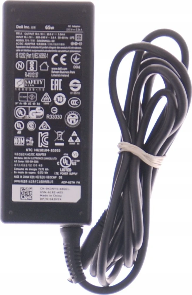Dell 65W įkroviklio blokas su techniniais parametrais