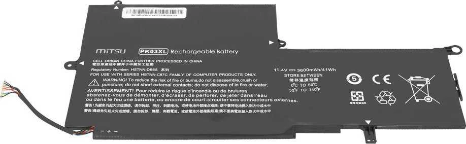 Mitsu PK03XL akumuliatorius, skirtas HP Envy x360 13 Spectre x360 13 3600 mAh (41 Wh) 11,4 V