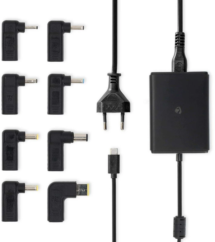 Nešiojamojo kompiuterio maitinimo adapteris Nedis 100 W, 5 A, (NBAU100110BK)