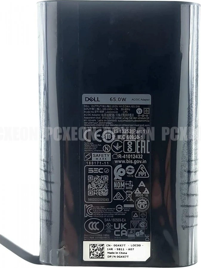 Nešiojamojo kompiuterio maitinimo adapteris Dell 65 W, 3.34 A, 19.5 V (0G4X7T)