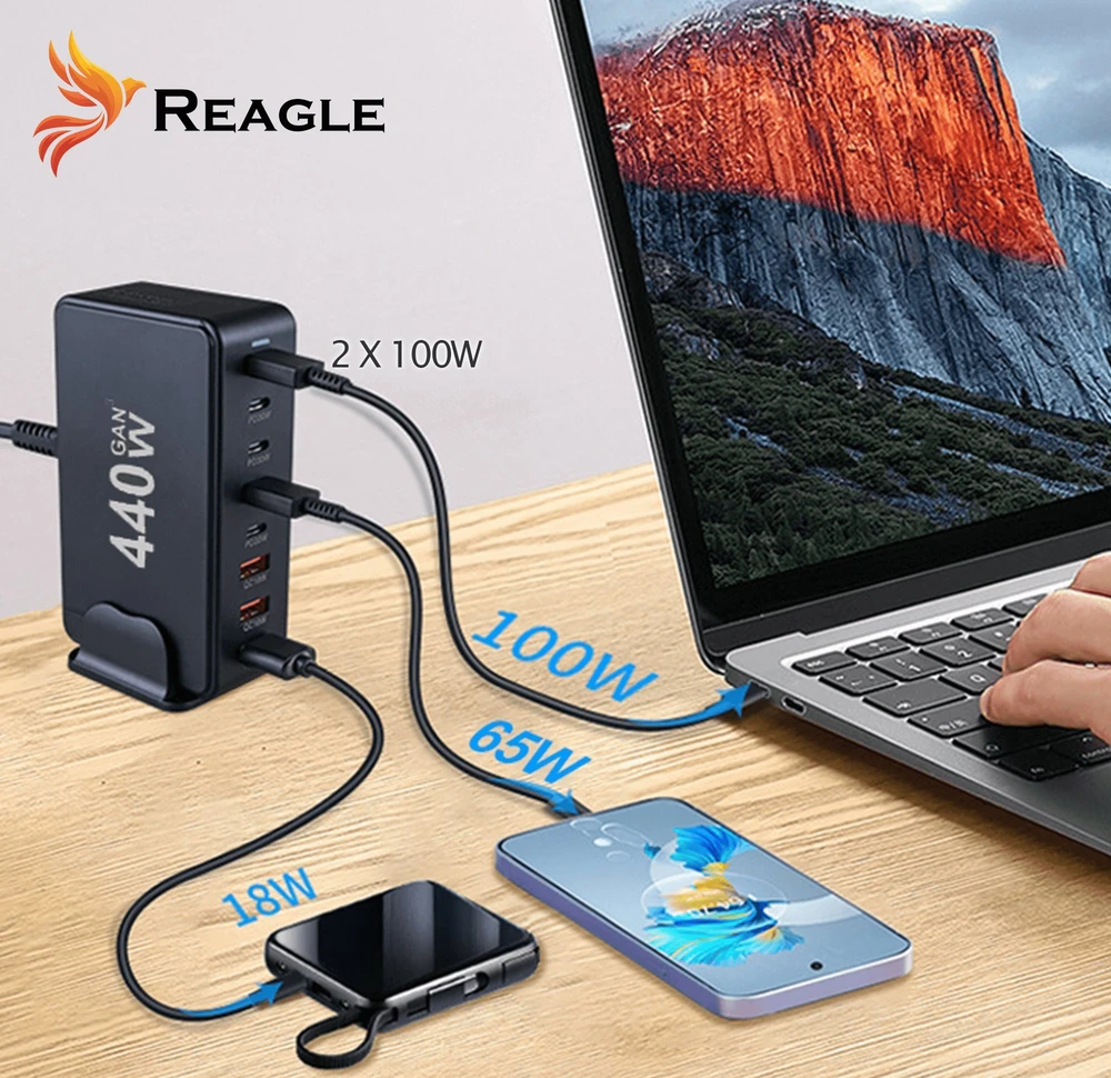 Nešiojamojo kompiuterio maitinimo adapteris Reagle 440 W,