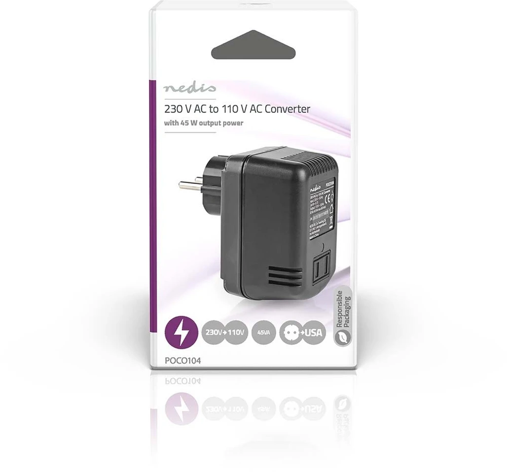 Nedis Transformatorinis įtampos keitiklis 230/110Vac 30W desktop