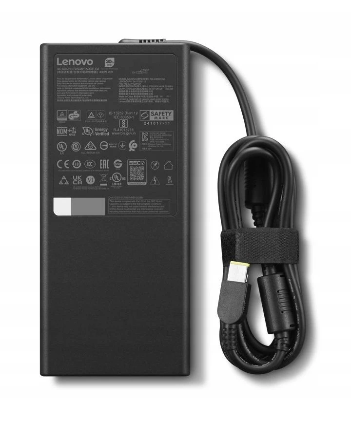 Lenovo 400 W kroviklis su technine etikete ir laidu
