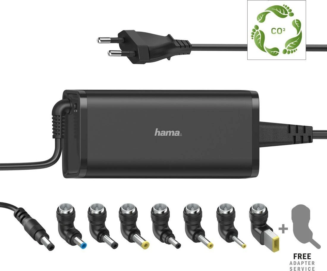 Hama universalus 90W nešiojamojo kompiuterio kroviklis su jungtimis