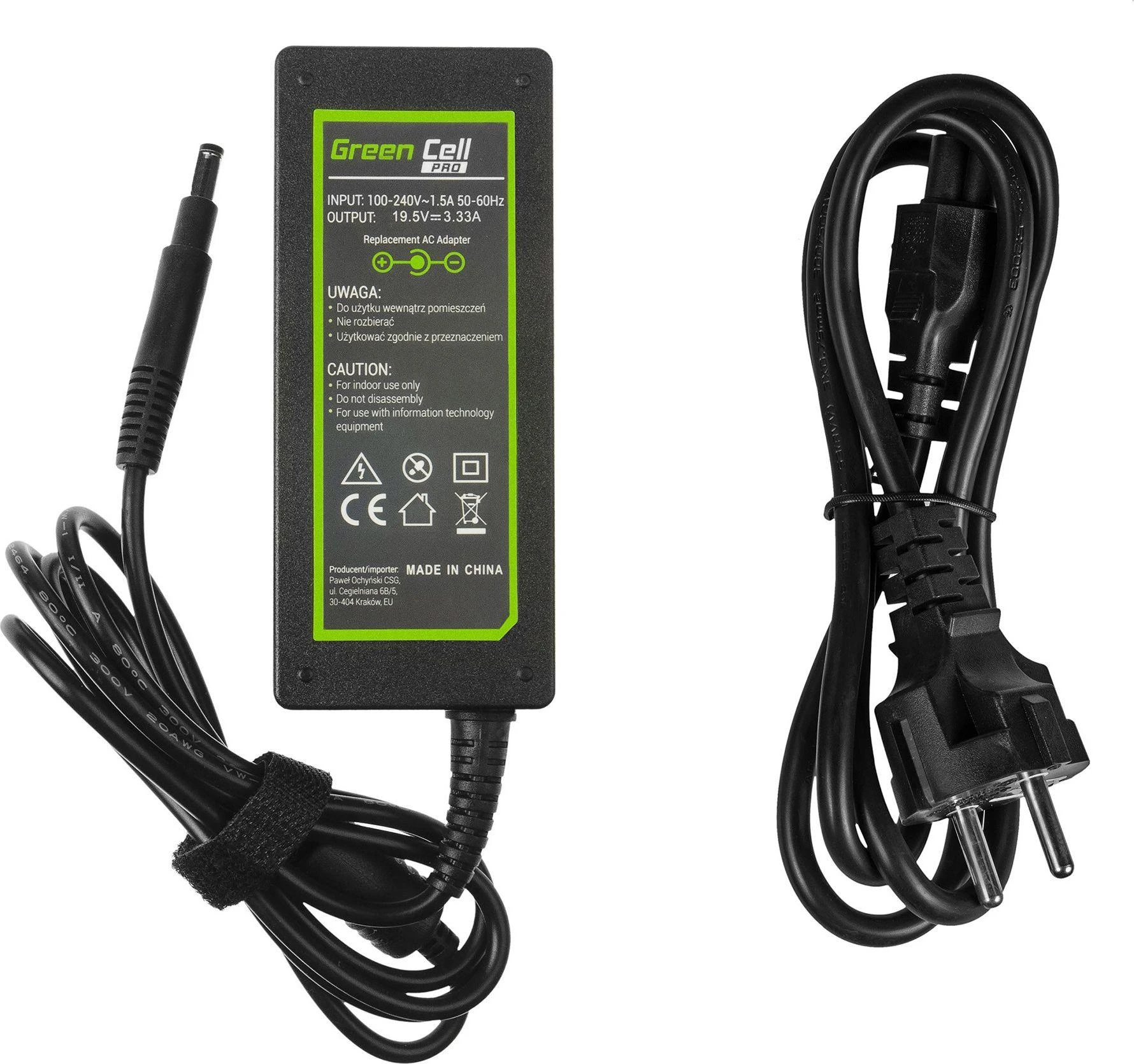 Green Cell Nešiojamų kompiuterių įkroviklis Greencell AD42P PRO 65W 19.5V HP