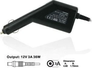 WHITENERGY DC 12V automobilinis maitinimo adapteris, skirtas Asus nešiojamam kompiuteriui 12V 3A jungtis 4,8x1,7 mm