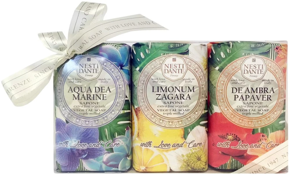 Set Trio Nesti Dante With Love & Care Soothing Soap Bar, 3 vnt., 250 g