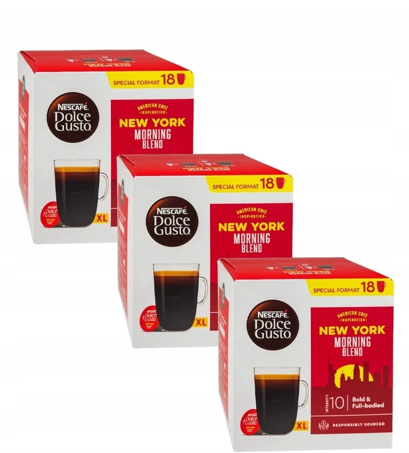 Nestl Nescafe Dolce Gusto New York Morning Blend Grande kava, 18 kapsulių dėžutėje