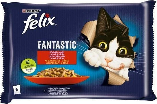 Purina Nestle Drėgnas Kačių Maistas - Felix Fantastic Triušiena Ir ėriena