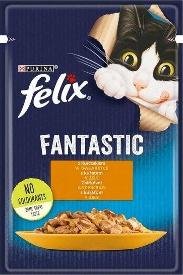Purina Nestle Drėgnas Kačių Maistas - FELIX Fantastic Vištiena Želė 85g