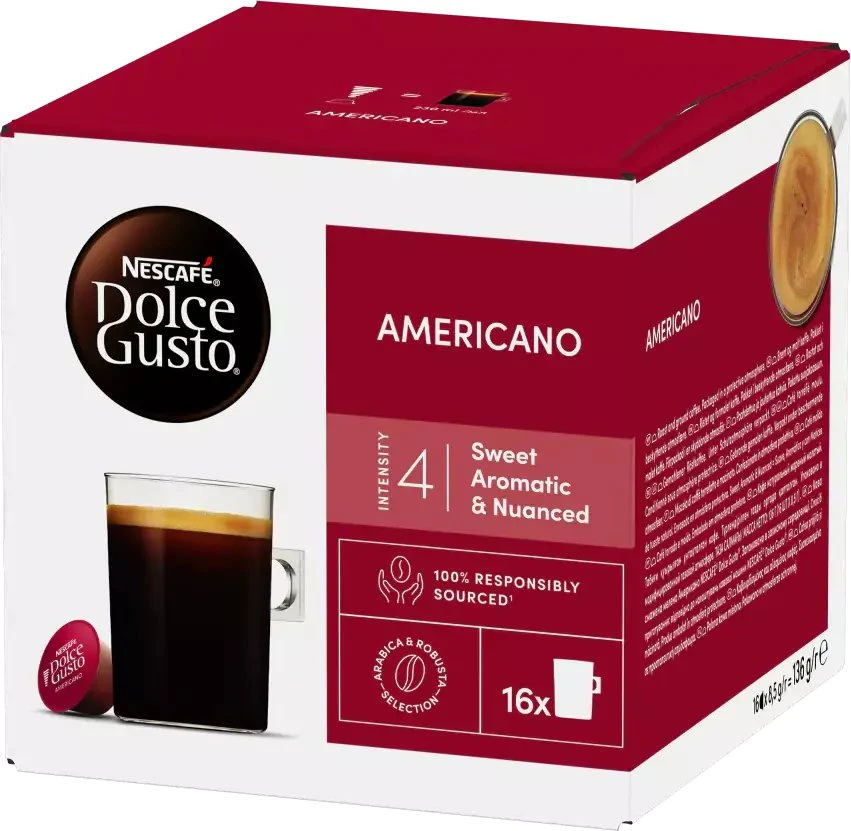 Nestle Nescafe Dolce Gusto Americano kava, 16 kapsulių dėžutėje