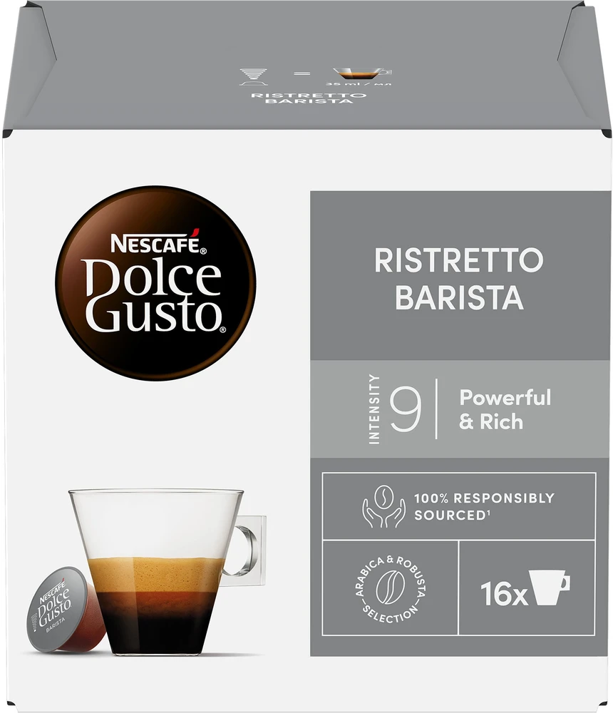 Nezatříděno Nescafe Dolce Gusto Ristretto Barista kava, 16 kapsulių dėžutėje