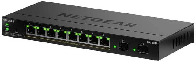 Šakotuvas Netgear GS310TP-200EUS 10p PoE 55W (PoE+: 8p) valdomas gigabito komutatorius
