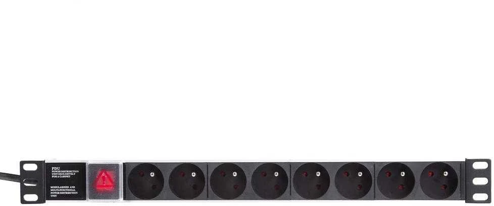 NETRACK 125-19-02 maitinimo paskirstymo blokas 19 colių 1U 230V/16A 8xE ALU