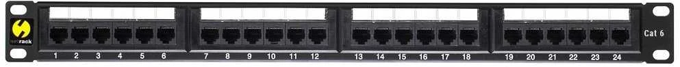 NETRACK 104-06 Netrack patch panel 19 24-jungtys kat. 6 UTP, su lentyna