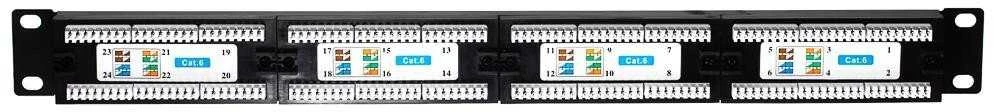 NETRACK 104-06 Netrack patch panel 19 24-jungtys kat. 6 UTP, su lentyna