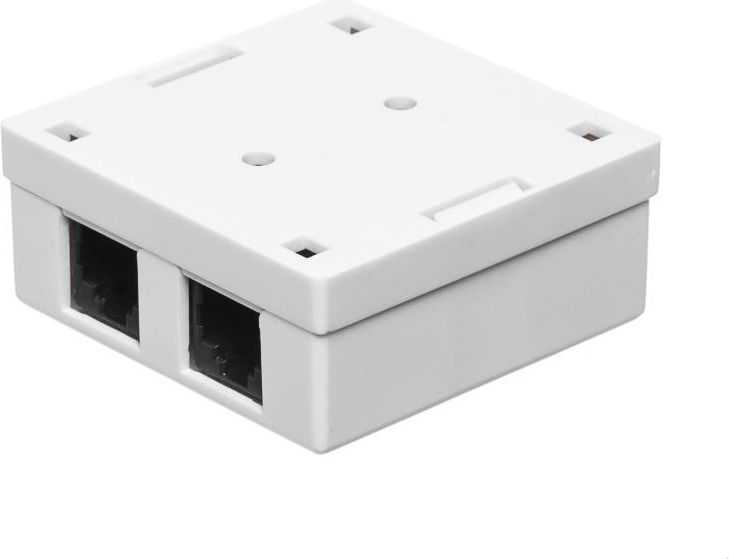NETRACK 106-21 Netrack sukomplektuotas ant paviršiaus montuojamas lizdas 2xRJ45 8p8c UTP Cat6 LSA