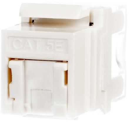NETRACK 105-02 Keystone Jack RJ45 UTP cat. 5e su spaustuku baltas