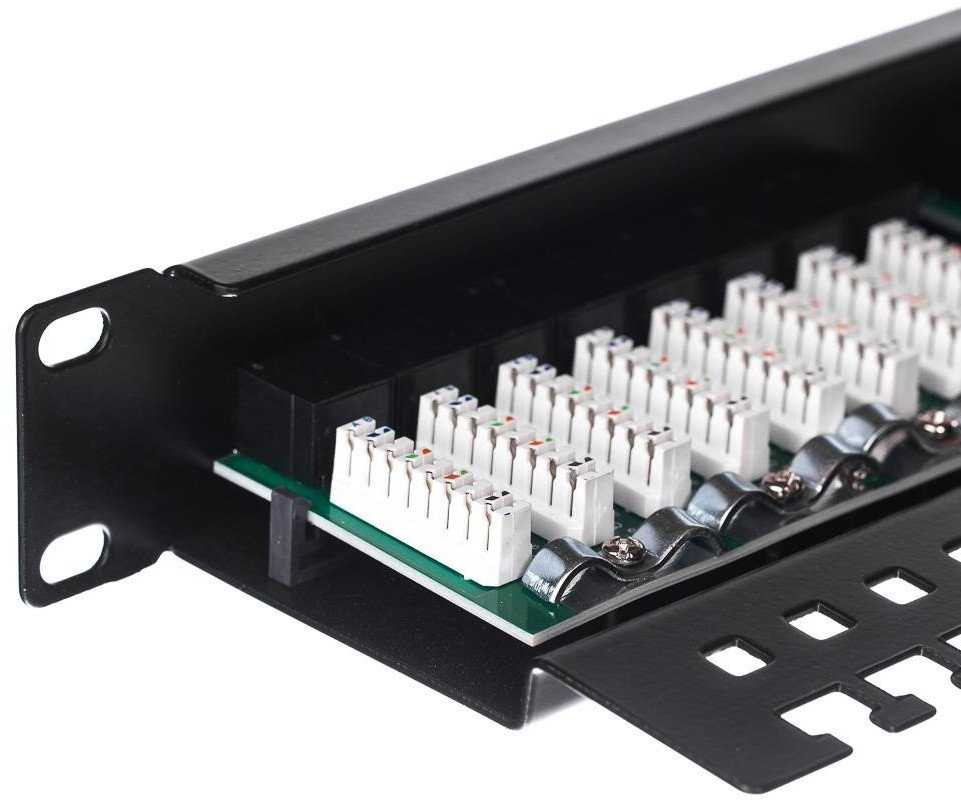 NETRACK 104-01 patch panel 19inch 24-jungtys kat. 5e UTP su lentyna