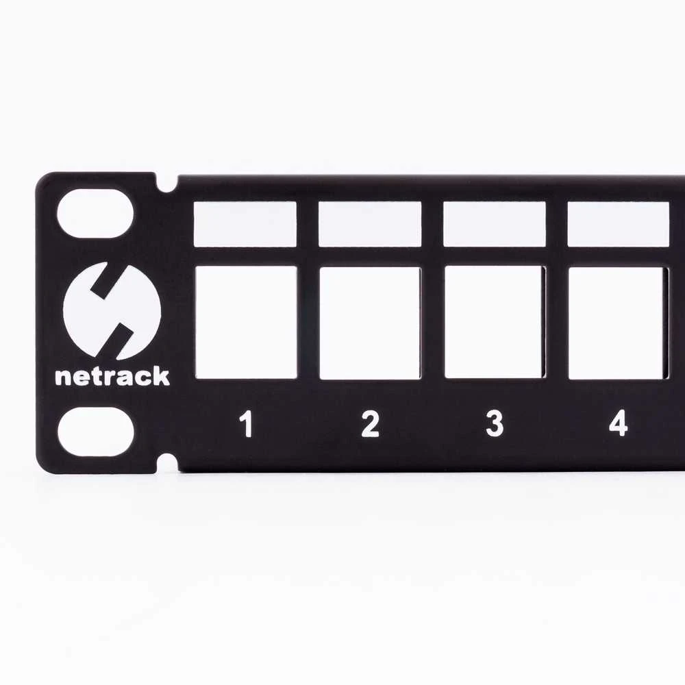 NETRACK 104-20 patch panel Keystone 19 colių 24 jungtys UTP su lentyna