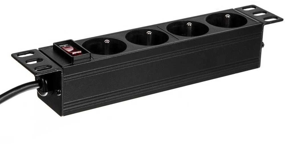 NETRACK 125-10-01 Netrack maitinimo paskirstymo blokas 10 1U, 230V/16A, 4xE, ALU