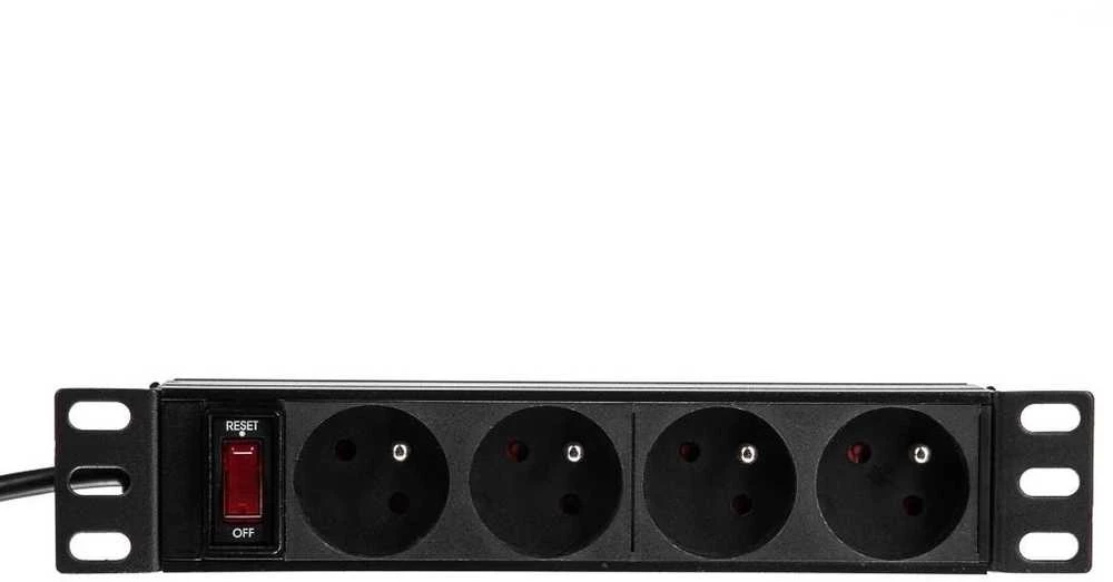 NETRACK 125-10-01 Netrack maitinimo paskirstymo blokas 10 1U, 230V/16A, 4xE, ALU