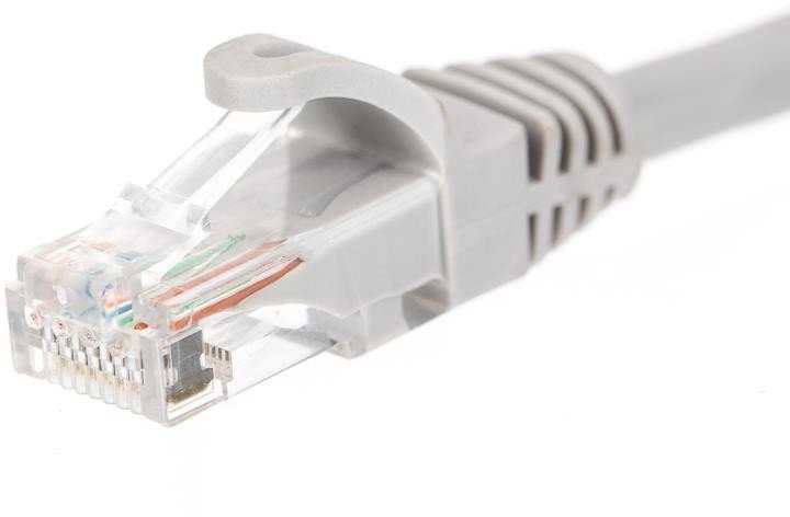 NETRACK BZPAT56 pataisomasis kabelis RJ45 beknis Cat 6 UTP 5m pilkas