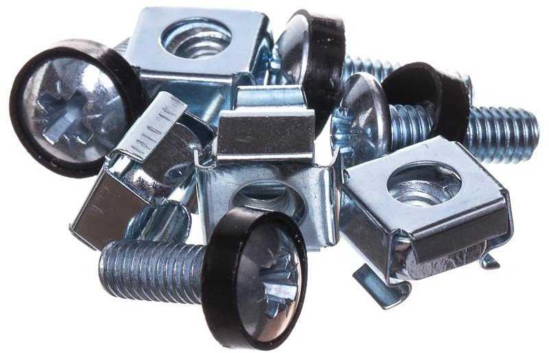Netrack stelažo tvirtinimo varžtų (Juoda washer su flange) komplektas. 4vnt.