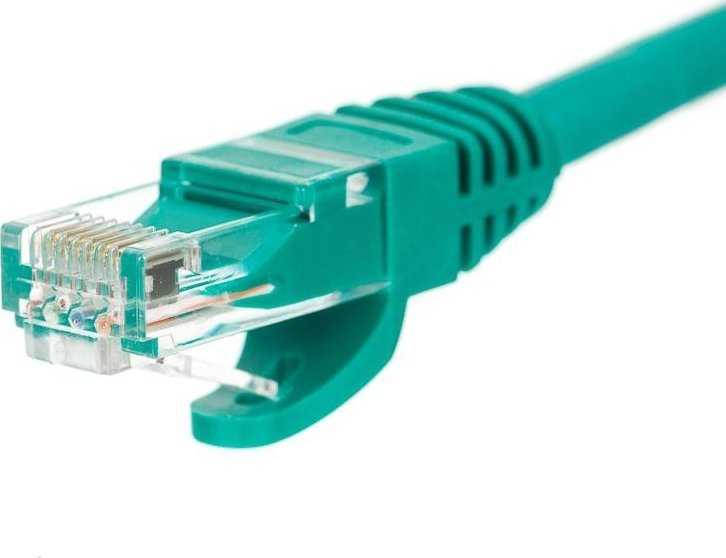 NETRACK BZPAT5UG Netrack RJ45 prievadų kabelis, užlietas gaubtelis, kat. 5e UTP, 5 m žalias