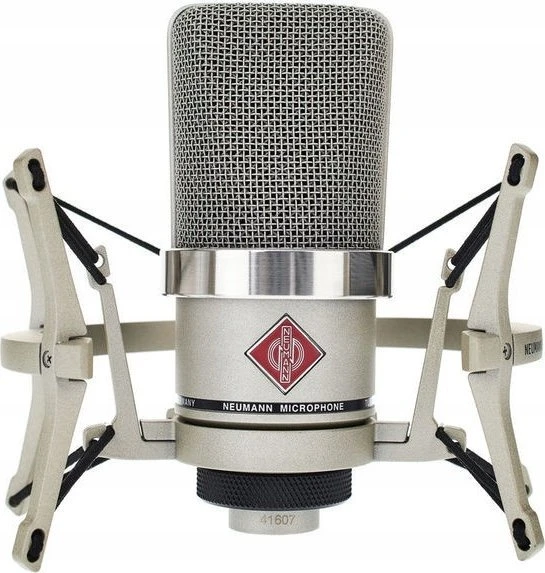 Neumann TLM 102 NI studijos rinkinys - didelės diafragmos kondensatorinis mikrofonas su amortizuojančiu laikikliu, nikeliuotas