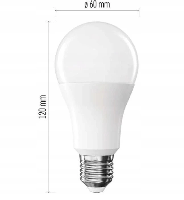 LED lemputė EMOS apšvietimas E27, 220-240V, 13.2W, 1521lm, 4000k, neutrali balta, 30000h, Classic A60 120x60x60mm
