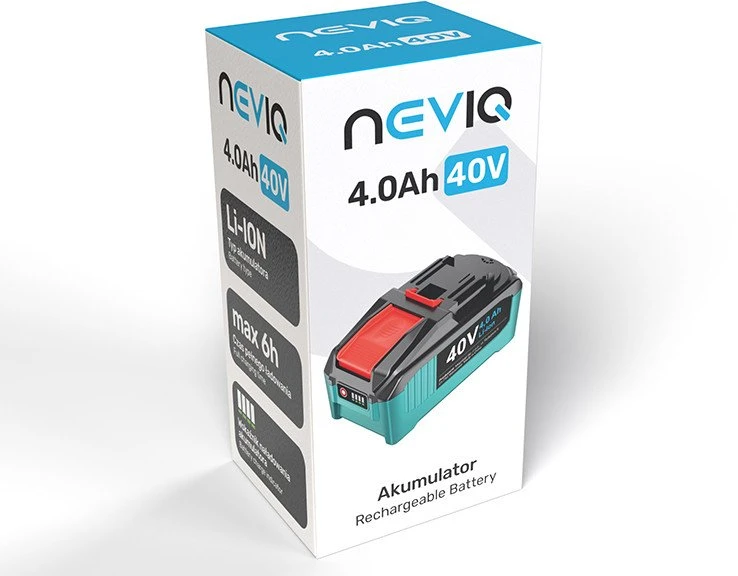 Neviq 4.0Ah 40V akumuliatorius pakuotėje
