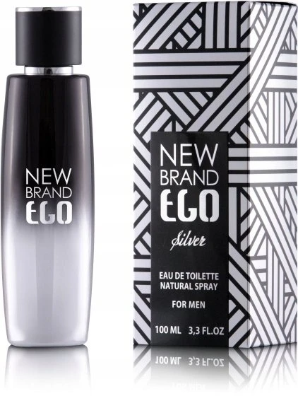 New Brand Parfums Naujas prekės ženklas, Ego Sidabrinis, Eau De Toilette, Vyrams, 100 ml