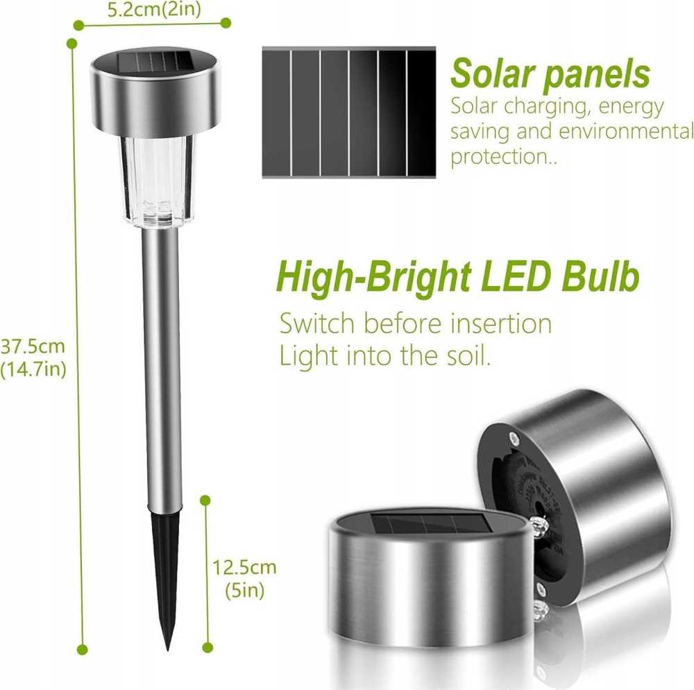 New Garden Gretita Solar Lamp Garden Spike 4 units juodas