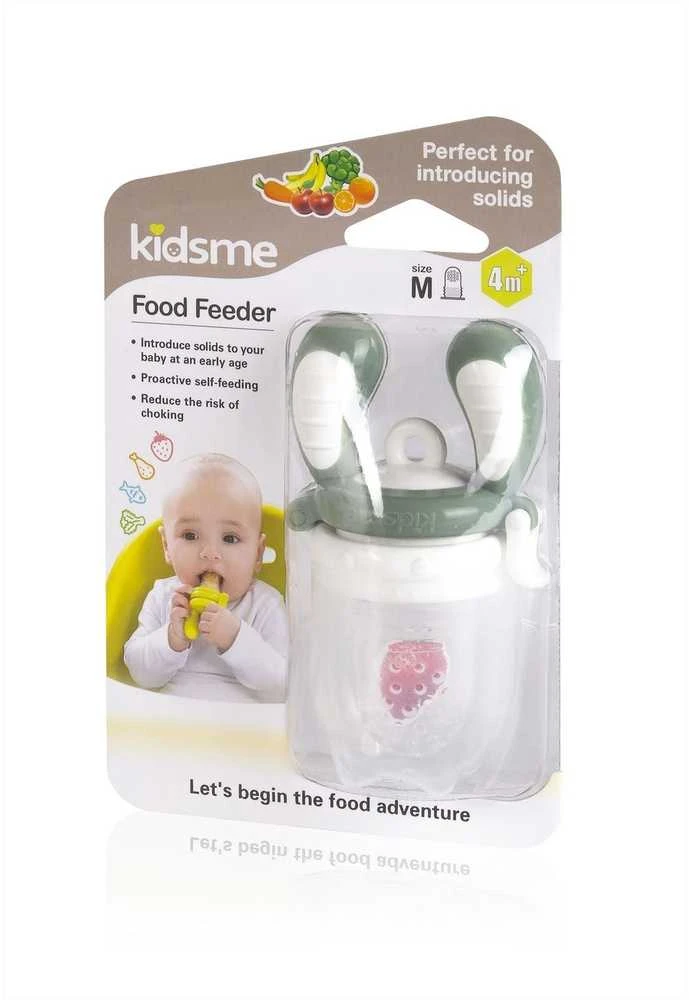Naujiena! Specialus pasiūlymas! Kidsme kūdikių maitinimo įtaisas kietam maistui (vidutinio dydžio) Pilkas nuo 4 mėnesių 160350GR