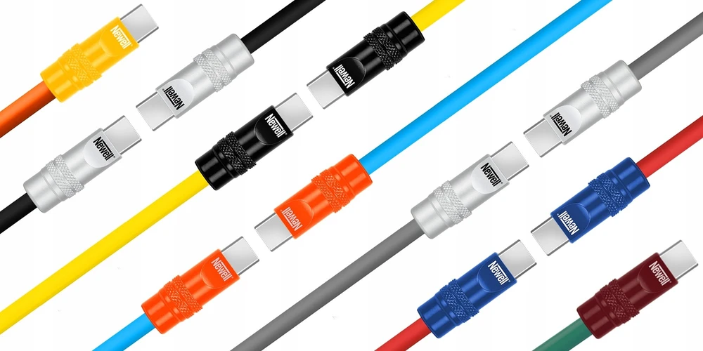 Kabelis - Newell USB-C į USB-C 100W 1.5m Silikoninė Žalia-Bordo