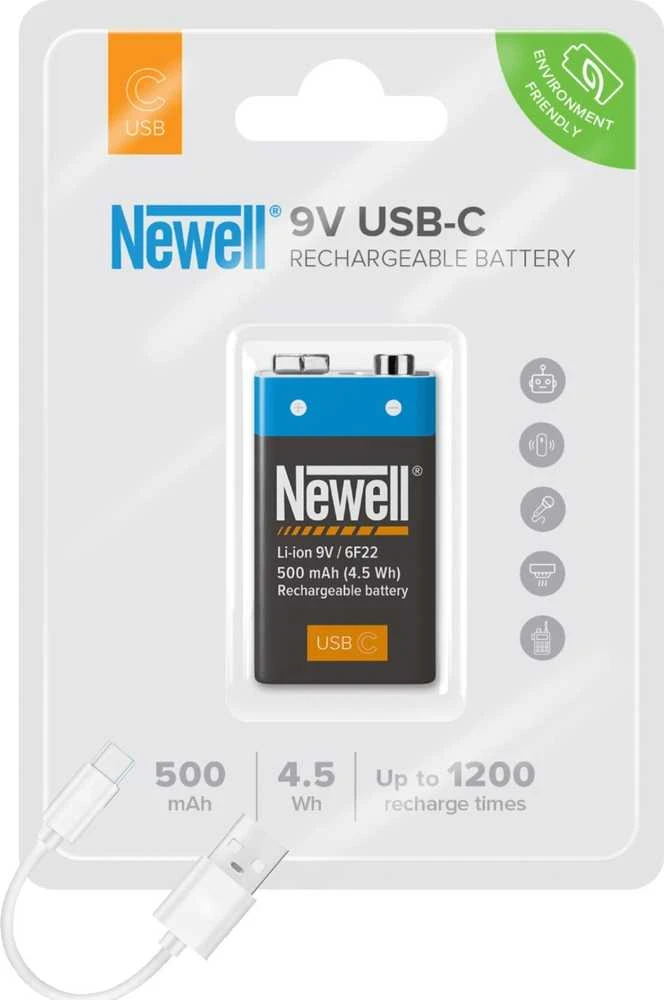 Baterija Newell 9V USB-C 500 mAh