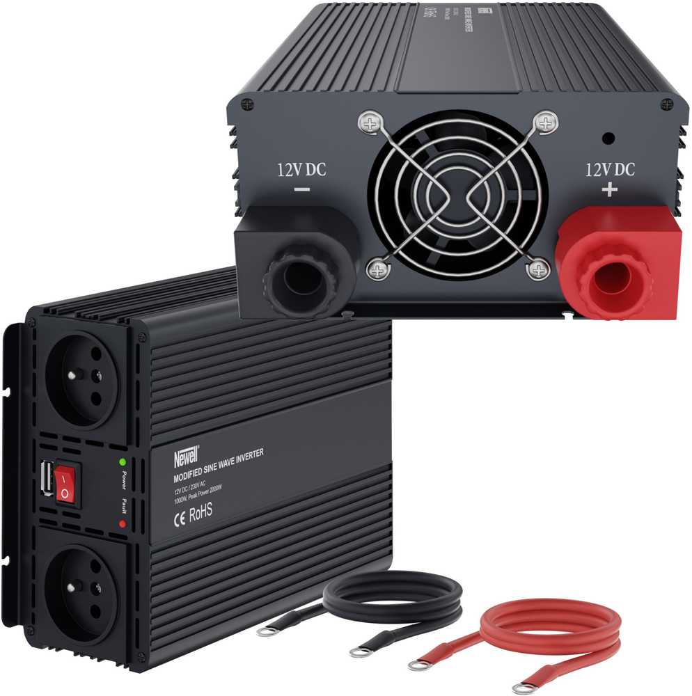 Newell įtampos keitiklis su modifikuota sinusine banga 12 V / 230 V, 1000 W.