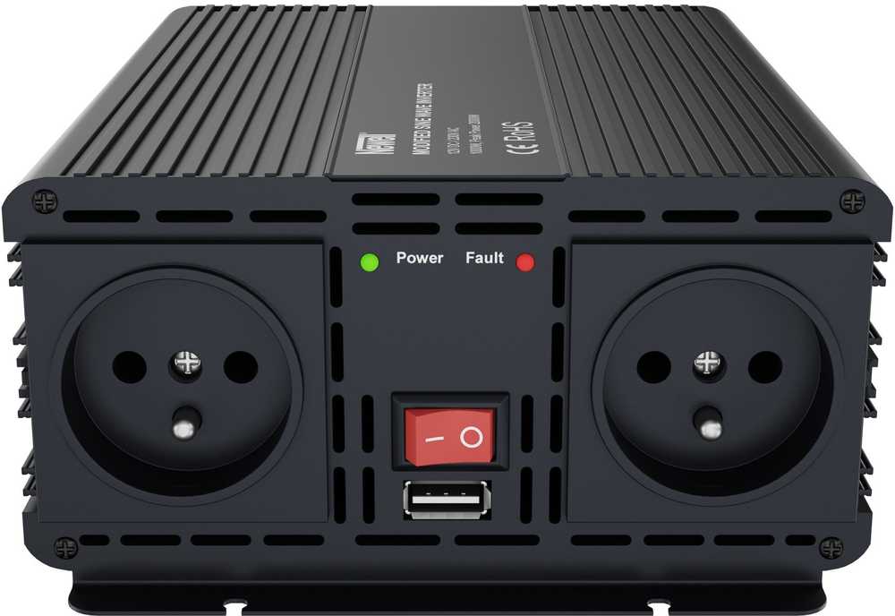 Newell įtampos keitiklis su modifikuota sinusine banga 12 V / 230 V, 1000 W.