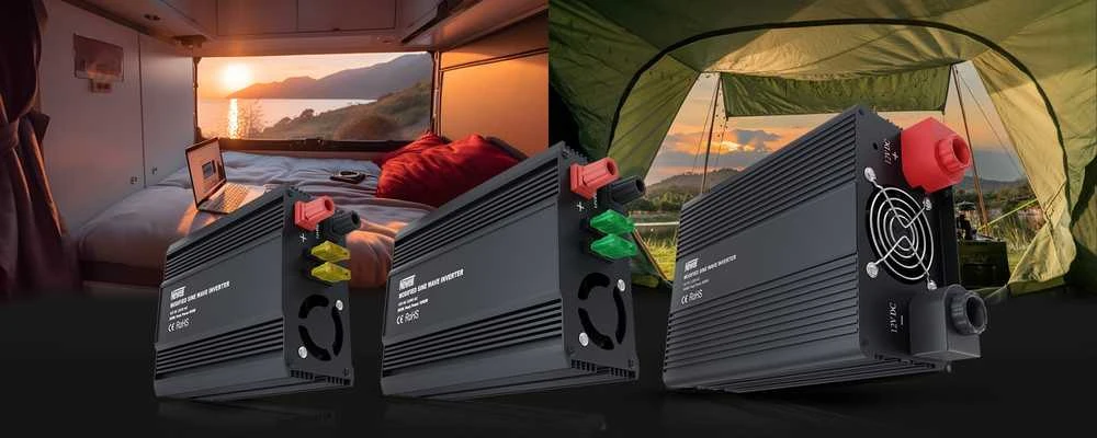 Objektyvas Newell įtampos keitiklis su modifikuota sinusine banga 12 V / 230 V, 2000 vatų