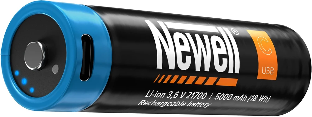 Newell 21700 baterija su integruota USB-C krovimo jungtimi