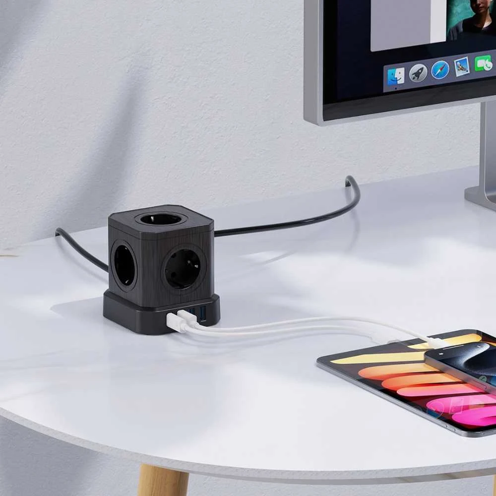Newell GaN Power Cube 9in1 - juodas