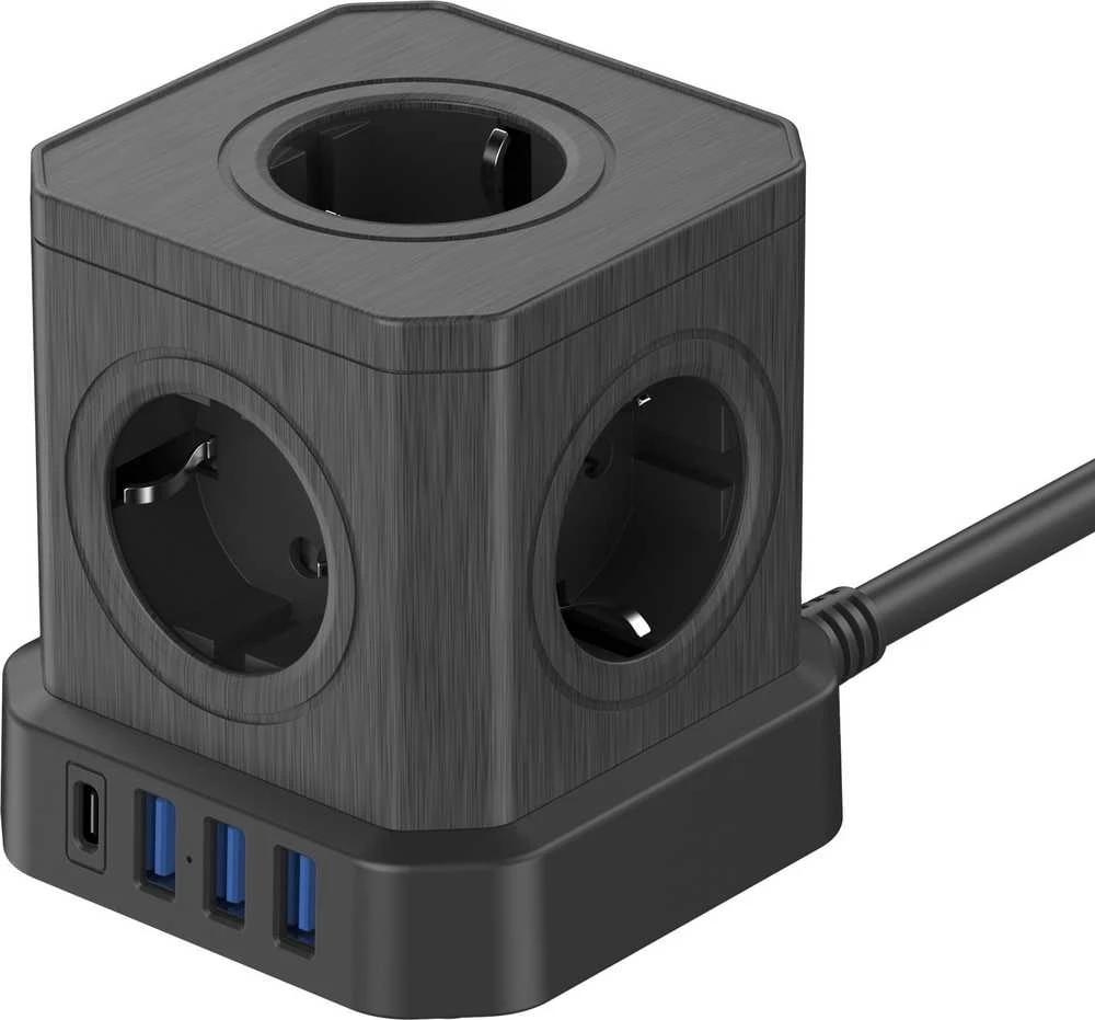 Newell GaN Power Cube 9in1 - juodas