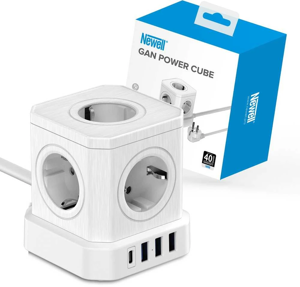 „Newell GaN Power Cube 9in1“ – baltas
