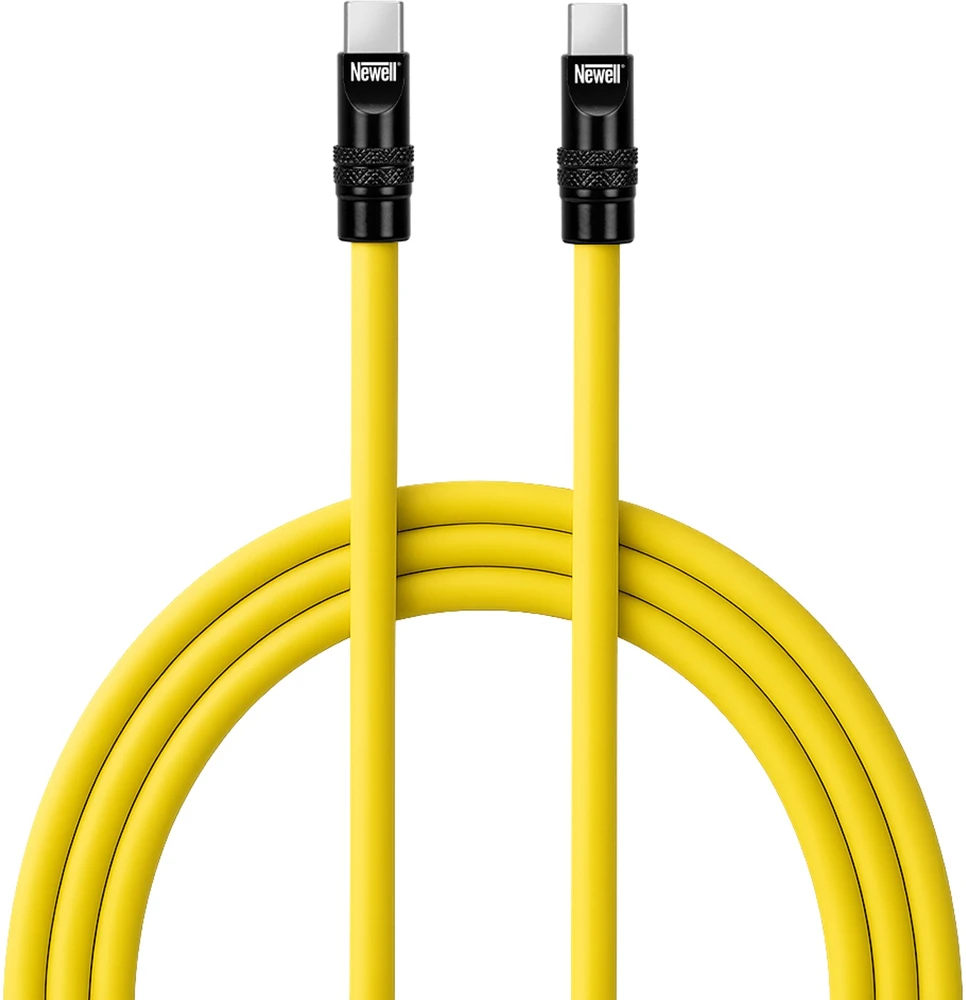 USB-C Laidas - Newell USB-C 100W Greito Įkrovimo Laidas 2m Silikoninis Geltonas-Juodas