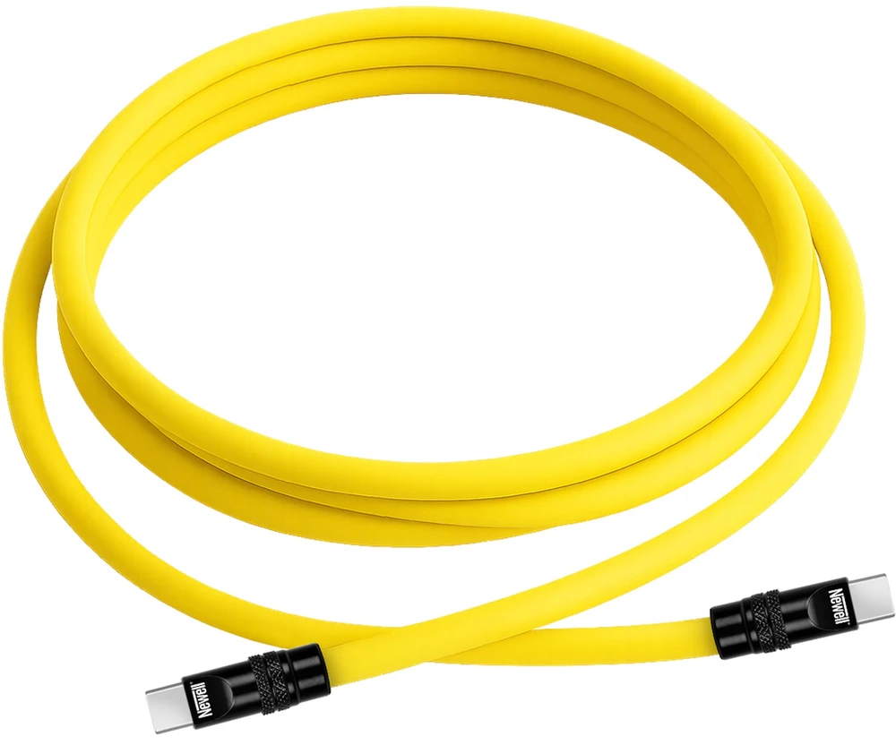 USB-C Laidas - Newell USB-C 100W Greito Įkrovimo Laidas 2m Silikoninis Geltonas-Juodas
