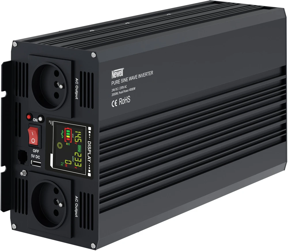 Objektyvas Maitinimo Inverteris - Newell Pure Sine Wave 24 V / 230 V, 2 000 W