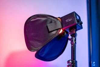 Apšvietimo Modifikatorius - Newell 25 cm Mini Bowens Kvadratinis Softboxas Tara 40 RGB LED Šviesai - Su Tinkleliu, Juodas