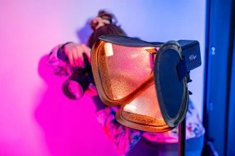 Apšvietimo Modifikatorius - Newell 25 cm Mini Bowens Kvadratinis Softboxas Tara 40 RGB LED Šviesai - Su Tinkleliu, Juodas